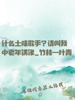 什么土味歌手？请叫我中老年偶像