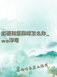 出道就是巅峰怎么办