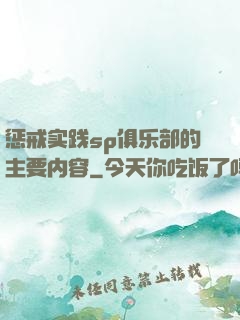 惩戒实践sp俱乐部的主要内容