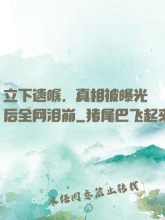 立下遗嘱，真相被曝光后全网泪崩