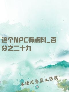 这个NPC有点料