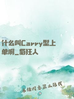 什么叫Carry型上单啊