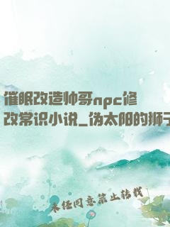 催眠改造帅哥npc修改常识小说