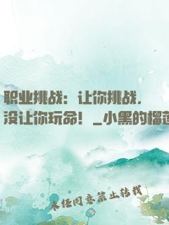 职业挑战：让你挑战，没让你玩命！