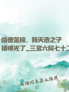 隋唐金榜，我天选之子被曝光了